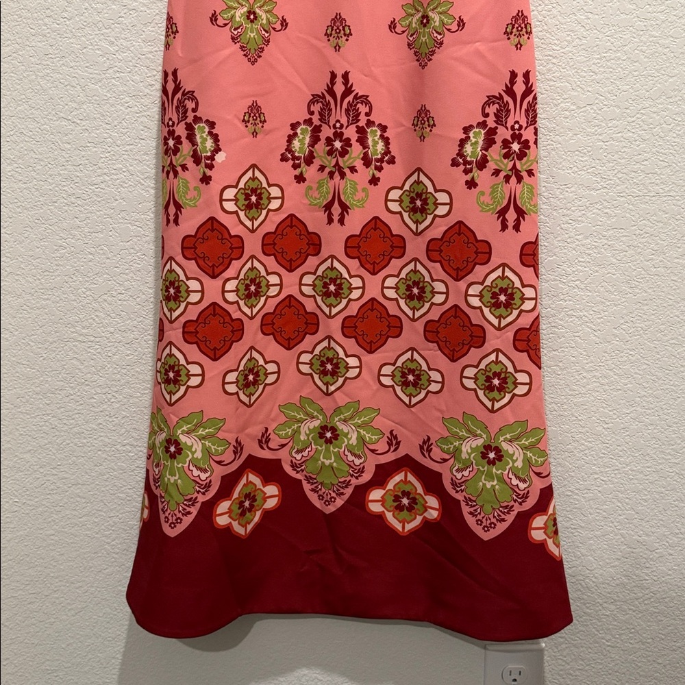 NWT Mestiza New York Perla Flamingo Flourish Crew Neck Short Puff Sleeve Dress - Picture 7 of 11